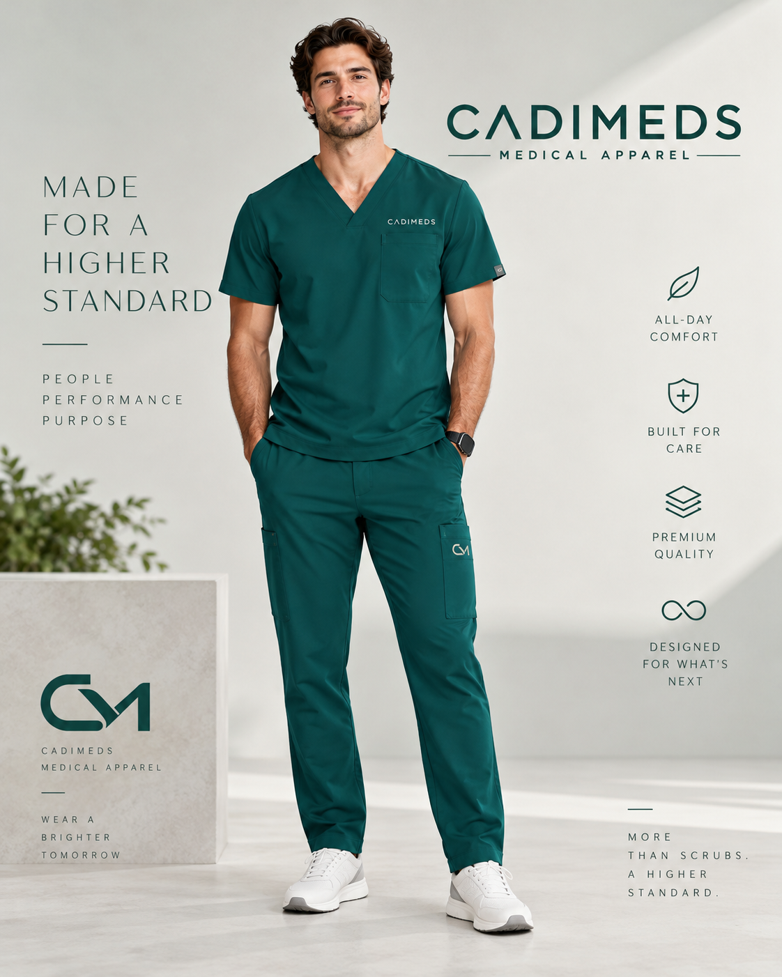 Scrub V-Neck / Hero View — konsep dari brand kit
